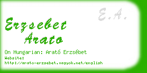 erzsebet arato business card